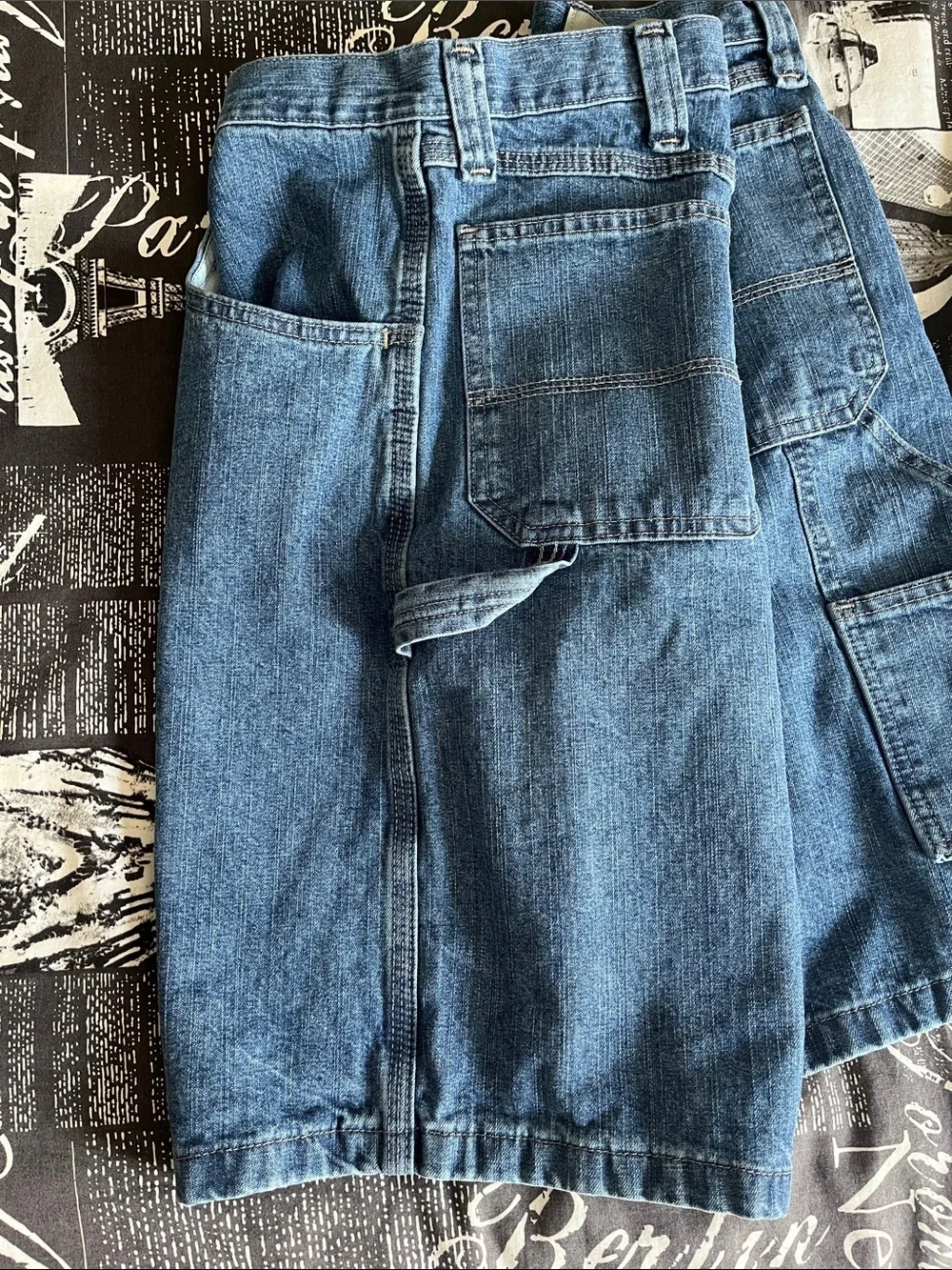 Jorts Wrangler Authentics Baggy Jean Shorts Blue Size 34